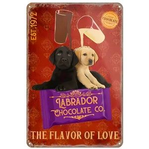 Lab Pups Metal Retro Sign